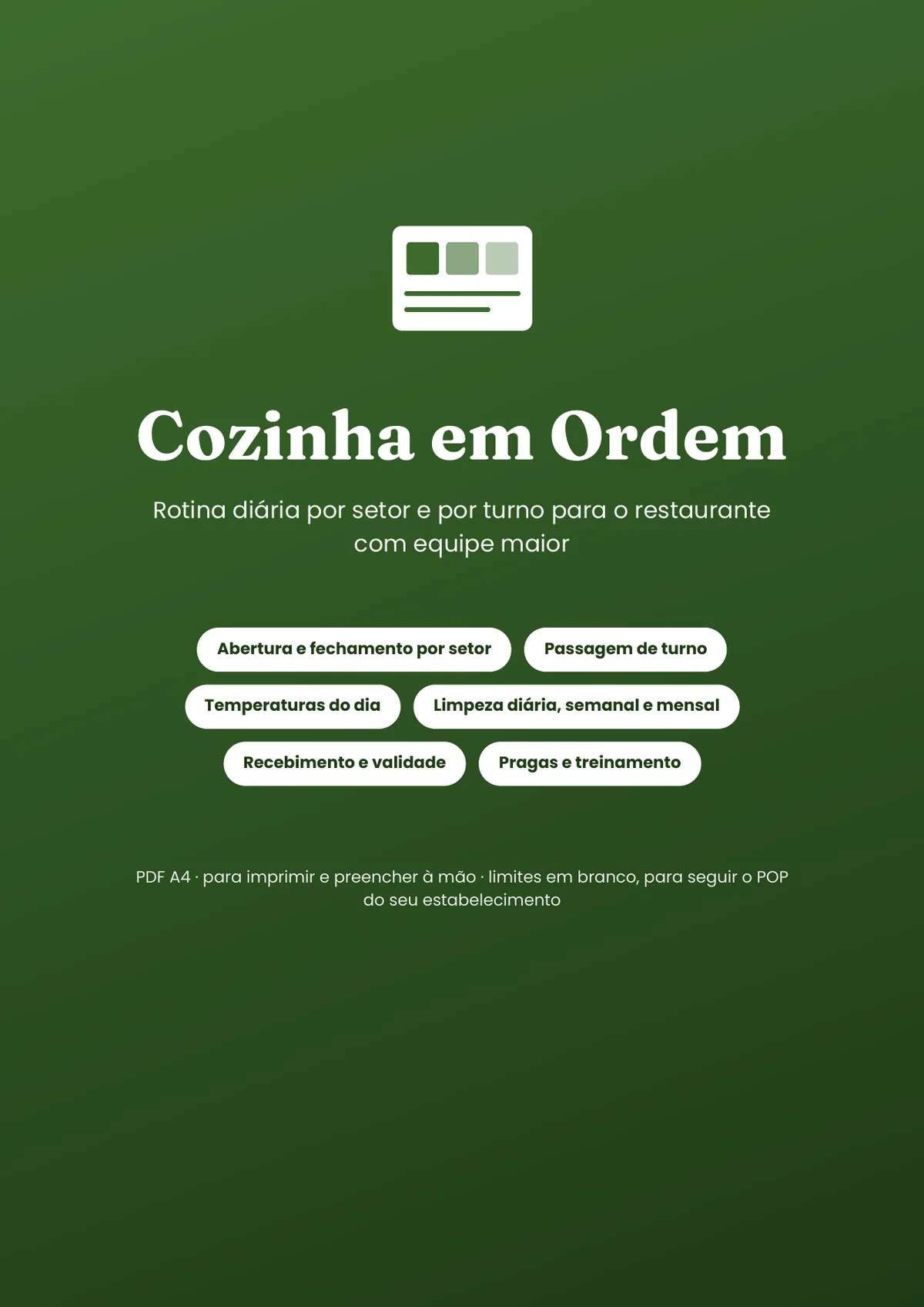 Página real do PDF Cozinha em Ordem: capa